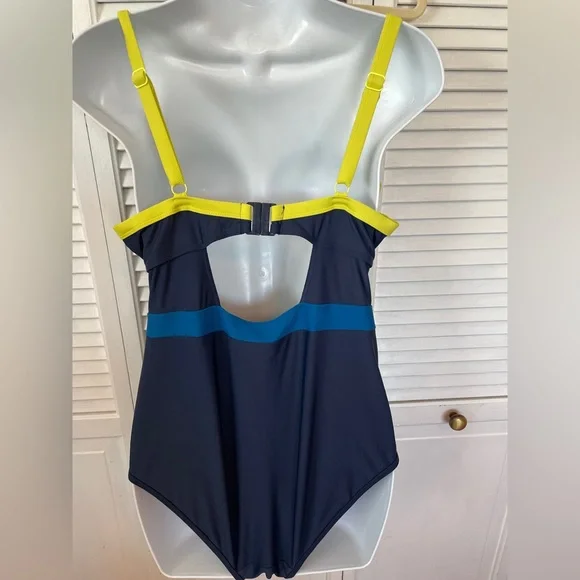 CURVY KATE Blue|Yellow Accent One piece Swimsuit 34DDD - Picture 7 of 9
